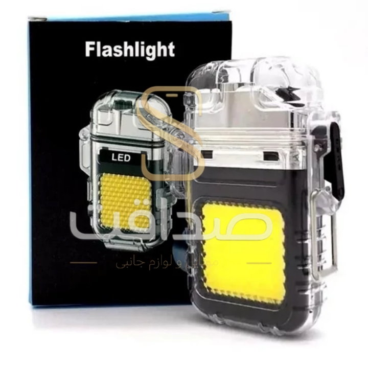 چراغ led +فندک الکتریکی شیشه ای